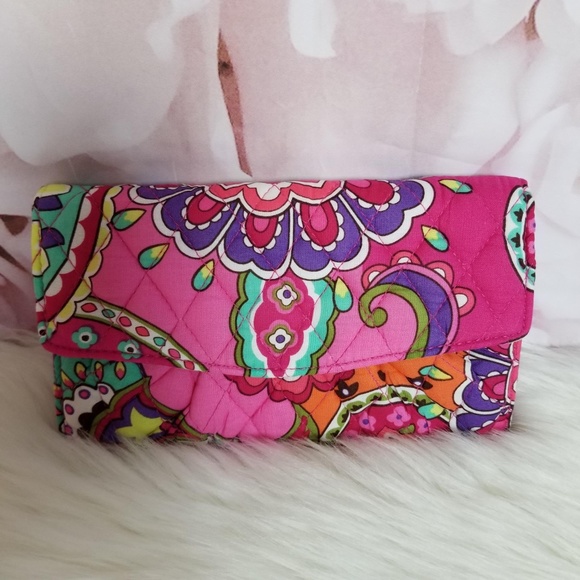 Vera Bradley Handbags - Vera Bradley Wallet Clutch Strap Crossbody Pink